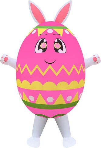 Super Funny Easter Inflatable Bunny Costume Egg Blow-up for Adult Halloween Christmas Party Pink Easter Egg in Saudi Arabia