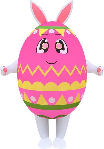 Super Funny Easter Inflatable Bunny Costume Egg Blow-up for Adult Halloween Christmas Party Pink Easter Egg in Saudi Arabia
