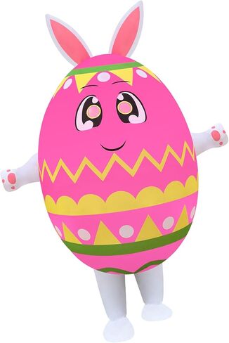 Super Funny Easter Inflatable Bunny Costume Egg Blow-up for Adult Halloween Christmas Party Pink Easter Egg in Saudi Arabia