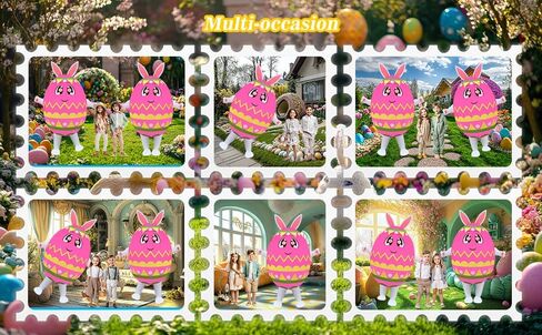 Super Funny Easter Inflatable Bunny Costume Egg Blow-up for Adult Halloween Christmas Party Pink Easter Egg in Saudi Arabia