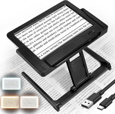 Magnifying Glass with Lights, 40X 30X 10X Handheld Folding Magnifier with Light and Stand, 3 Color Modes Magnifying Glass for Reading Small Prints, Seniors in Kuwait