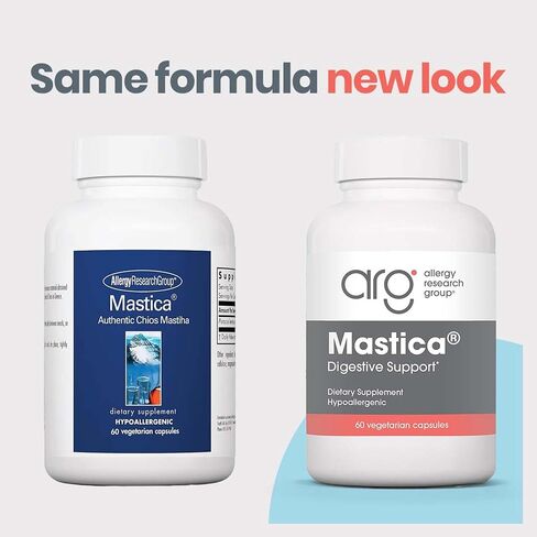 Allergy Research Group ARG Mastica Digestive Support - Supports Digestive Comfort - Delivers 1000 mg Chios Mastic Gum Resin per Serving - Vegetarian & Hypoallergenic - 30 Servings - 60 Capsules in Saudi Arabia