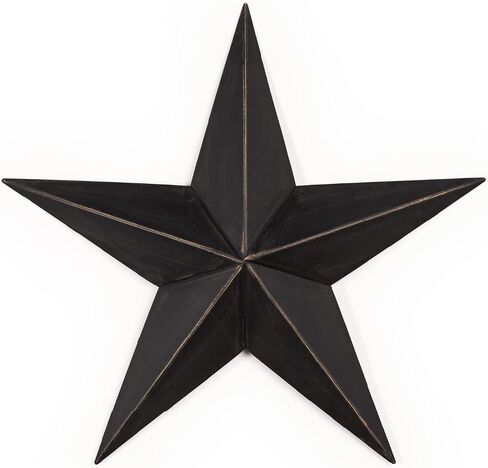 CWI Gifts Metal Barn Star - 24" Galvanized Hanging Star - Farmhouse Wall Decor - Black - 1 in Saudi Arabia