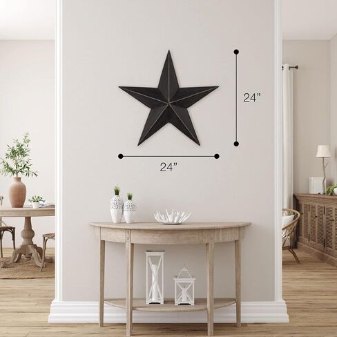 CWI Gifts Metal Barn Star - 24" Galvanized Hanging Star - Farmhouse Wall Decor - Black - 1 in Saudi Arabia
