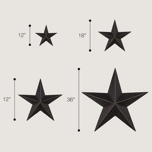 CWI Gifts Metal Barn Star - 24" Galvanized Hanging Star - Farmhouse Wall Decor - Black - 1 in Saudi Arabia