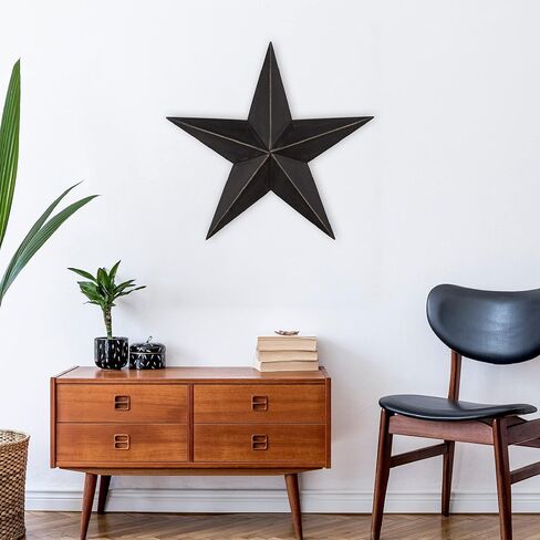 CWI Gifts Metal Barn Star - 24" Galvanized Hanging Star - Farmhouse Wall Decor - Black - 1 in Saudi Arabia