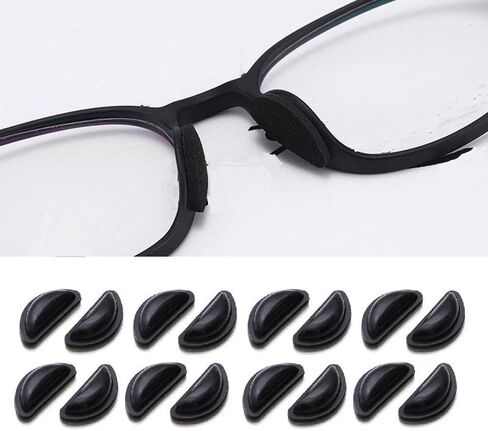 2 3 4 8 16 20 Pairs Eyeglasses Nose Pads, Stick On 3.5 mm Thickness Adhesive,Soft Silicone Comfort Anti Slip Flexible Nose Pieces for Glasses Sunglasses Reading Glasses Kits (4 Pairs Black) in Kuwait