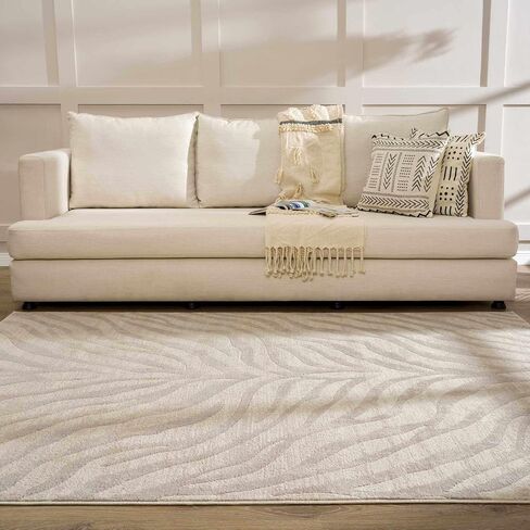 BoutiqueRugs Beige Zebra Contemporary 7ft Runner Rug Light Gray Taupe Animal Print Hallway Kitchen Corridor Stairway Laundry Room 2'7" x 7'3" Stain Resistant Non-Shedding Pet Friendly in Saudi Arabia
