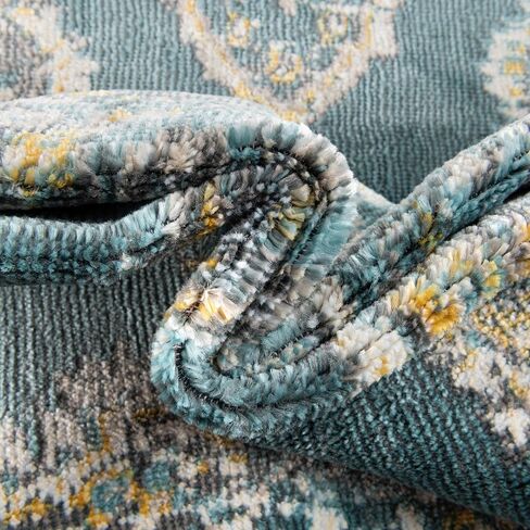 Rugs.com - Paragon Rug – 8 Ft Runner Gray and Blue Easy-Clean Rug – Ideal for Hallways, Kitchens, and Entryways in Kuwait