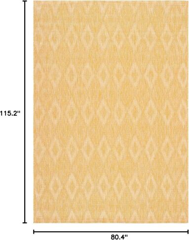 SAFAVIEH Courtyard Collection 6'7" x 9'6" Gold CY8522 Indoor/ Outside Waterproof Easy cleansingPatio Backyard Mudroom Area Mat in Kuwait