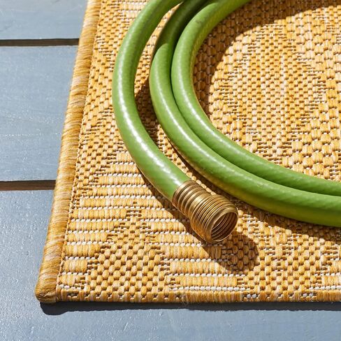 SAFAVIEH Courtyard Collection 6'7" x 9'6" Gold CY8522 Indoor/ Outside Waterproof Easy cleansingPatio Backyard Mudroom Area Mat in Kuwait