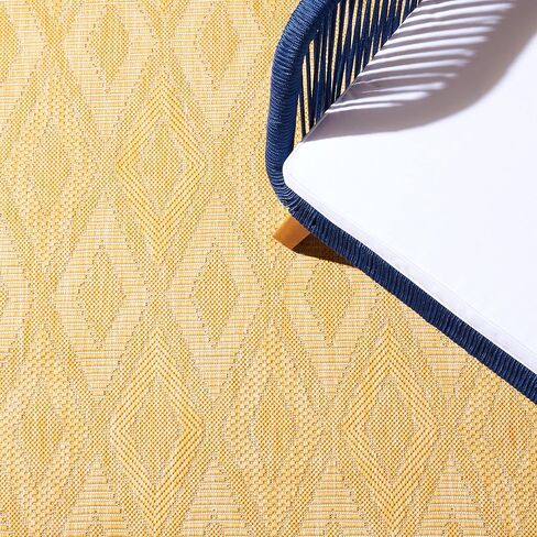 SAFAVIEH Courtyard Collection 6'7" x 9'6" Gold CY8522 Indoor/ Outside Waterproof Easy cleansingPatio Backyard Mudroom Area Mat in Kuwait