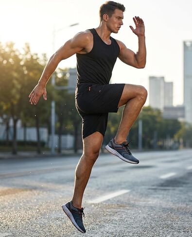 2 Pack Mens 7 Inch Athletic Shorts, Quick Dry Gym Workout Shorts with Zipper Pockets, Perforated Running Tennis Hiking in Saudi Arabia