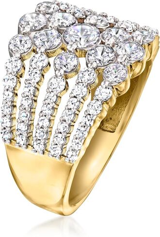 Ross-Simons 1.80 ct. t.w. CZ Multi-Row Ring in 18kt Gold Over Sterling in Kuwait