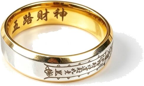 Feng Shui Rings For Women, Chinese Lucky Wealth Talisman Engraved Vintage Thumb Ring Stainless Steel Jewelry Gift in Saudi Arabia