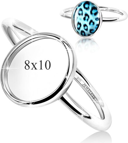925 Sterling Silver 8x10 mm Oval Bezel Cup Ring Blank – Rhodium Plated Minimalist Ring Base for Breast Milk Jewelry, Keepsakes, Resin Art and Custom Cabochon Creations for Women in Saudi Arabia