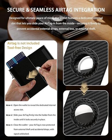 Slim RFID Blocking Wallet for Men, Minimalist Airtag Card Holder Mens Wallet, Leather Trifold Front Pocket Wallets for Men, Cash Slot, ID Window in Kuwait
