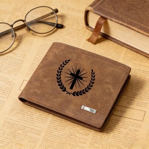 Aelciyue Birthday Gifts for Sons Adult - Graduation Fathers Day Long Distance Christmas Valentines Day Gifts for Son from Mom Dad Graduation Gift Christian Keepsake Personalized Leather Wallet for Men in Saudi Arabia