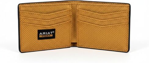 محفظة ARIAT للرجال ذات مشبك مموه من الجلد السويدي، محفظة ثنائية الطي، مشبك نقود مع فتاحة زجاجات، حجب RFID، متعددة الألوان in Kuwait
