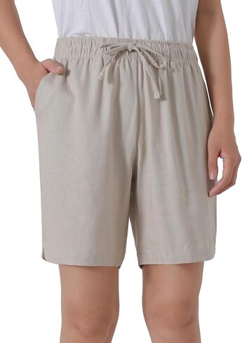 Weintee Women's Petite Linen Shorts for Casual Summer in Kuwait