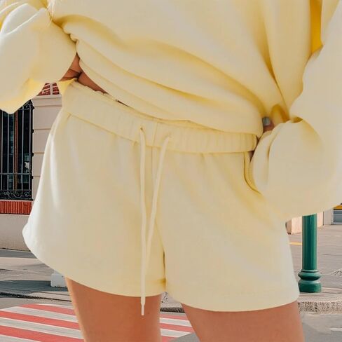 Aopwsrlyi Women Teen Girls Cute Sweat Shorts Casual Loose Fit Elastic Drawstring Waist Lounge Micro Shorts with Pockets in Kuwait