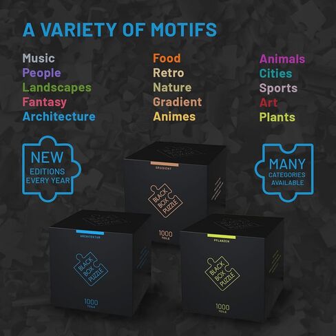 ألعاب Misu Black Box Puzzle بدون قالب ، ألغاز بانوراما للبالغين 1000 قطعة ، بارد بارد للألواح. in Kuwait