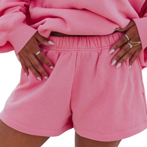Aopwsrlyi Women Teen Girls Cute Sweat Shorts Casual Loose Fit Elastic Drawstring Waist Lounge Micro Shorts with Pockets in Kuwait