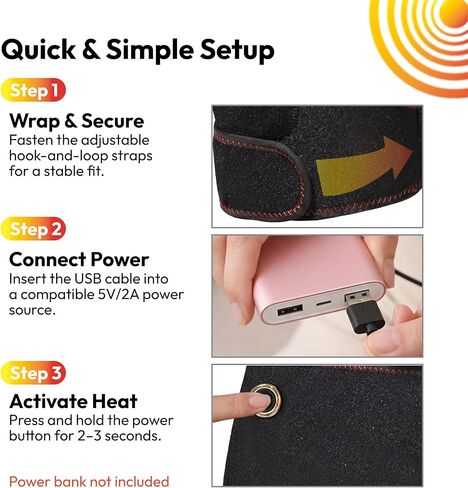 Hip Brace Heating Pad - Heated Support for Hip Pain Sciatic Nerve Lower Back Thigh Buttock for Men Women - Adjustable Electric Heating Therapy Wrap Device for Sciatica & Hip Joint Support in Saudi Arabia