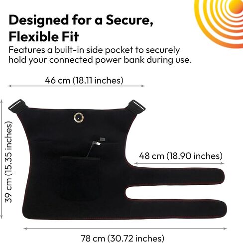 Hip Brace Heating Pad - Heated Support for Hip Pain Sciatic Nerve Lower Back Thigh Buttock for Men Women - Adjustable Electric Heating Therapy Wrap Device for Sciatica & Hip Joint Support in Saudi Arabia