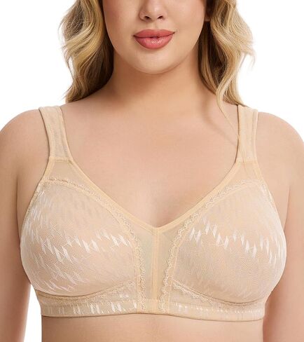 Full Coverage Minimizer Bra for Women Wireless Non-Padded Seamless 36C-48DD in Saudi Arabia