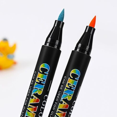 Permanent Marke Ceramics Pens 12 Colors Porcelain Paint Brush Pen for Both Glazed and Unglazed Ceramics Christmas Decoration Wine Markers in Kuwait
