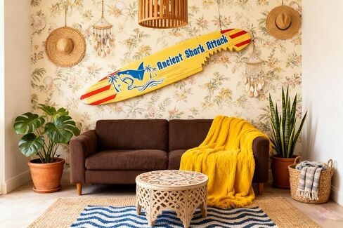 Large Surfboard Art Wall Decor, 6FT Art Surfboard Wall Hanging, Wooden Beach Wall decorationIndoor and Outdoor Surfing Decorative Boards in Saudi Arabia