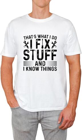 Men's Funny I fix Stuff T-Shirt Mechanic Engineer Garage Tee Shirt Humorous Gift for Spouse, Husband, Dad, Grandpa, Boyfriend in Saudi Arabia