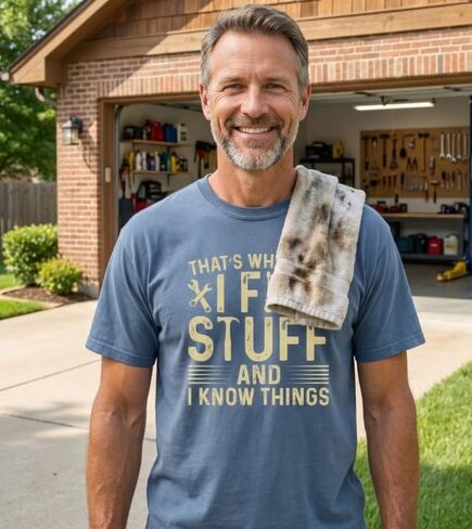 Men's Funny I fix Stuff T-Shirt Mechanic Engineer Garage Tee Shirt Humorous Gift for Spouse, Husband, Dad, Grandpa, Boyfriend in Saudi Arabia