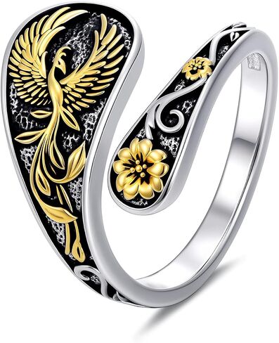 925 Sterling Silver Turquoise Spoon Rings for Women Sunflower/Tree of Life/ladybug/Dragonfly/Butterfly Vintage Antique Thumb Ring Boho Victorian Style Antique Floral Jewelry Gifts for Women in Saudi Arabia