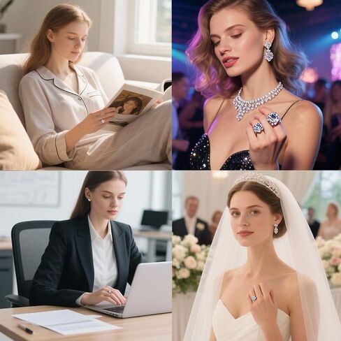 Ladies Ring-Moissanite Diamond Ring with Star Ring Design-with Certificate,925 Sterling Silver,D Color and VVS1 Clarity Grade,Plasma Cutting Craftsmanship,Suitable for Parties/Travel/Weddings/Birthday in Saudi Arabia