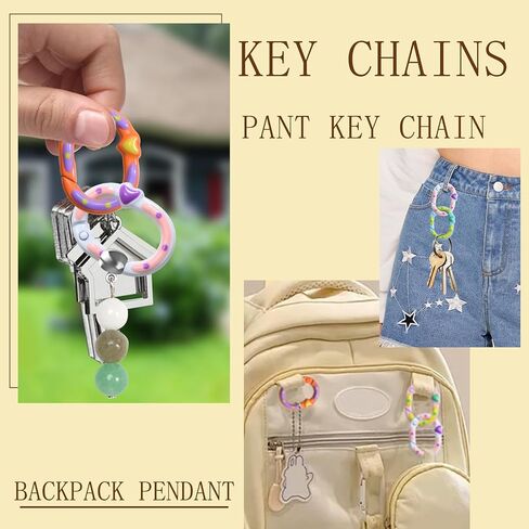 12Pcs Oval Spring Ring Clips,Mini Metal Heart Shape Keyring Purse Clip for for Bag Charms, Purse Charms, and Keychains in Saudi Arabia