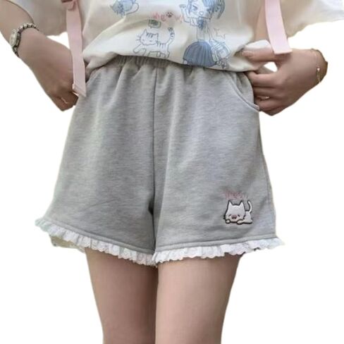 Cute Cat Kawaii Y2K Shorts for Women Teen Girl with Pockets and Elastic Waistband Activewear Streetwear Shorts in Saudi Arabia