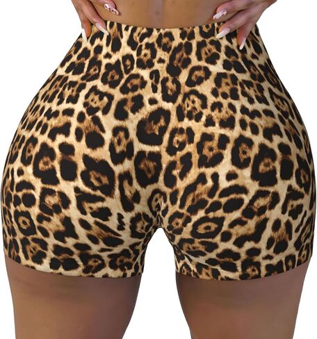 Women Stretch Waisted Gym Shorts High for Running Workout Pilates Biker Yoga Athletic Shorts in Saudi Arabia