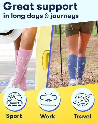 STEPWELL Bamboo Viscose Light Compression Socks for Women & Men – 3 Pairs, 8–15 mmHg Mild Compression Socks for Daily Comfort in Kuwait