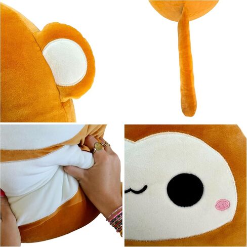 Snuggaboos Jumbo 17 Inch Mia The Monkey Plush Squish Pillow Original: Super Soft Cute Stuffed Animal Toy with Extra Long Tail - Perfect Plushie Gift for Kids, Adults and Baby in Saudi Arabia