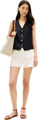 Tommy Hilfiger Women's High Rise Denim Shorts with Stretch and Pockets in Kuwait