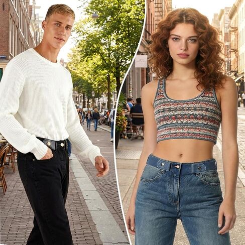4 Pcs Invisible Side Belt No Buckle Belt for Women and Men, Black & Blue Without Buckle Elastic Stretch Adjustable Belts Loop for Pants Jeans, No Buckles Elastic Belts (2 Black, 2 Blue) in Kuwait