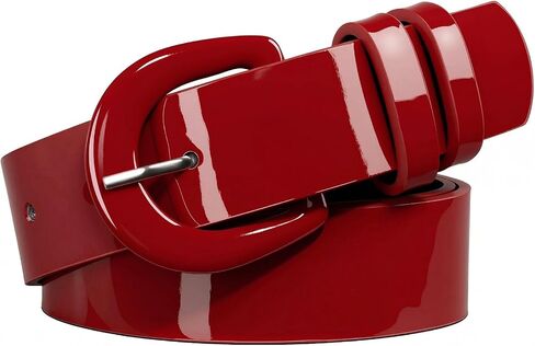 JASGOOD Women Patent Leather Belt for Jeans in Saudi Arabia