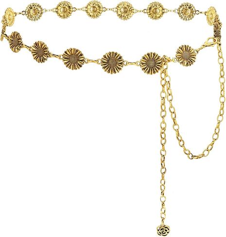 Womens Western Waist Chain Adjustable Ladies Fashion Cowgirl Metal Belt for Dresses Jeans Country Concert Outfit in Saudi Arabia