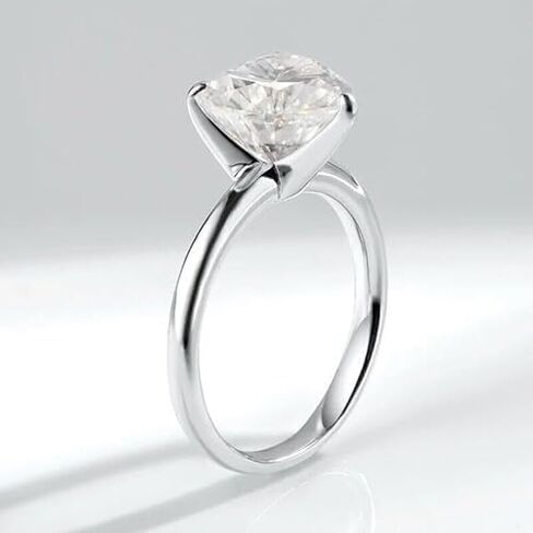 Santosh Enterprises 4 Carat Heart Cut Lab Created Diamond Solitaire Engagement Ring, 14k White Gold Finish, Sterling Silver, Halo Setting, Size Standard in Kuwait