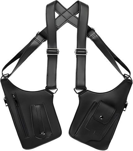 Premium Leather Crossbody Bag, Double Strap Armpit Bag for Men, Anti-Theft Hidden Adjustable Chest Holster for Men in Saudi Arabia