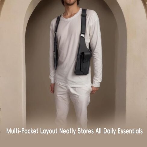 Premium Leather Crossbody Bag, Double Strap Armpit Bag for Men, Anti-Theft Hidden Adjustable Chest Holster for Men in Saudi Arabia