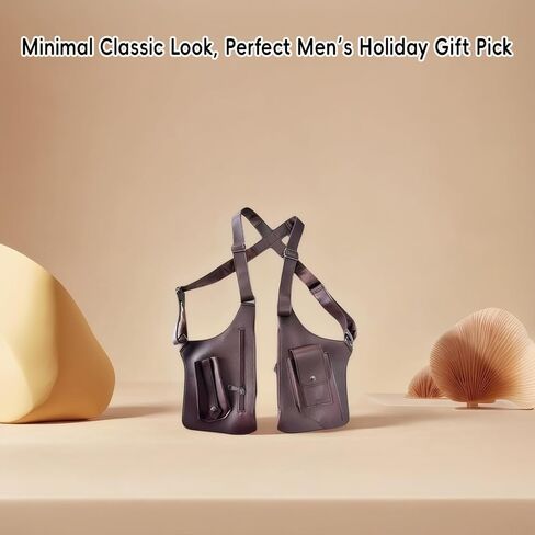 Premium Leather Crossbody Bag, Double Strap Armpit Bag for Men, Anti-Theft Hidden Adjustable Chest Holster for Men in Saudi Arabia