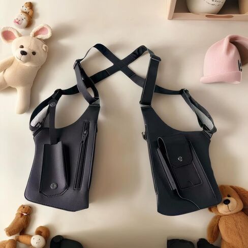Premium Leather Crossbody Bag, Double Strap Armpit Bag for Men, Anti-Theft Hidden Adjustable Chest Holster for Men in Saudi Arabia